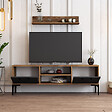 HABITAT ET JARDIN - Meuble TV en bois "Riga" - 140 x 30 x 48 cm - NoyerAnthracite - vignette