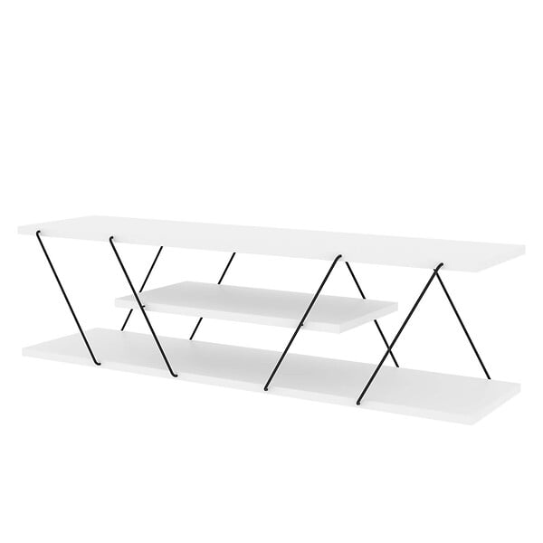 HABITAT ET JARDIN - Meuble TV en bois "April" - 120 x 30 x 33 cm - Blanc - large