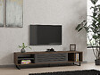 HABITAT ET JARDIN - Meuble TV en bois "Eray" - 160 x 40 x 35 cm - Noyer, Anthracite - vignette