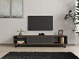 HABITAT ET JARDIN - Meuble TV en bois "Eray" - 160 x 40 x 35 cm - Noyer, Anthracite - vignette