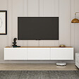 HABITAT ET JARDIN - Meuble TV en bois "West" - 150 x 32 x 30 cm - Pin blanc de l'Atlantique - vignette