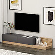 HABITAT ET JARDIN - Meuble TV en bois "Majör" - 180 x 37 x 30 cm - Gris anthracite - vignette