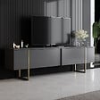HABITAT ET JARDIN - Meuble TV en bois "Luxe" - 180 x 30 x 50 cm - Or - vignette