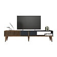 HABITAT ET JARDIN - Meuble TV en bois "Milan" - 180 x 35 x 40 cm - Noyer, Anthracite - vignette