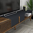 HABITAT ET JARDIN - Meuble TV en bois "Milan" - 180 x 35 x 40 cm - Noyer, Anthracite - vignette