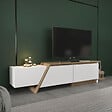 HABITAT ET JARDIN - Meuble TV en bois "Zonas" - 180 x 35 x 28 cm - Blanc - vignette