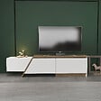 HABITAT ET JARDIN - Meuble TV en bois "Zonas" - 180 x 35 x 28 cm - Blanc - vignette
