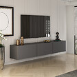 HABITAT ET JARDIN - Meuble TV en bois "West" 150 x 32 x 30 cm - Anthracite - vignette