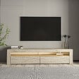 HABITAT ET JARDIN - Meuble TV en bois "Bati" - 150 x 36 x 46 cm - Travertin - vignette