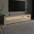 HABITAT ET JARDIN - Meuble TV en bois "Bati" - 150 x 36 x 46 cm - Travertin - vignette