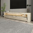 HABITAT ET JARDIN - Meuble TV en bois "Bati" - 150 x 36 x 46 cm - Travertin - vignette