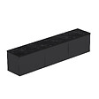 HABITAT ET JARDIN - Meuble TV suspendu en bois avec éclairage LED "Neon" - 160 x 32 x 35 cm - Gris anthracite - vignette