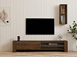 HABITAT ET JARDIN - Meuble TV avec étagère murale en bois "Naz" - 160 x 26 x 33 cm - Marron - vignette