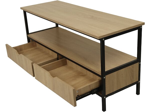 HABITAT ET JARDIN - Meuble TV avec tiroir style industriel "Detroit" - 113 x 40 x 55 cm - Beige - large