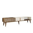 HABITAT ET JARDIN - Meuble TV en bois "Milan" - 180 x 35 x 40 cm - Crème de noix - vignette