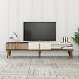 HABITAT ET JARDIN - Meuble TV en bois "Milan" - 180 x 35 x 40 cm - Crème de noix - vignette
