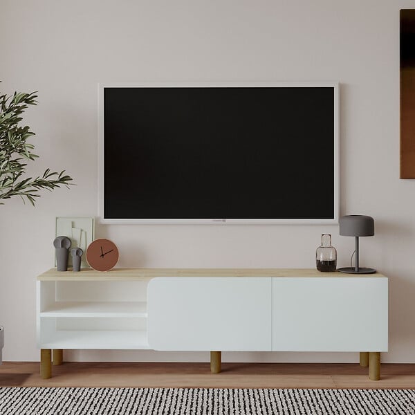 HABITAT ET JARDIN - Meuble TV en bois "River" - 150 x 31 x 48 cm - Blanc - large