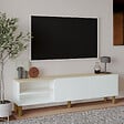 HABITAT ET JARDIN - Meuble TV en bois "River" - 150 x 31 x 48 cm - Blanc - vignette