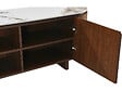 HABITAT ET JARDIN - Meuble TV en bois avec plateau en céramique "Stonea" - 200 x 40 x 55 cm - Marron - vignette
