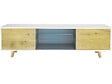 HABITAT ET JARDIN - Meuble TV LED "Inna" - 140 x 42 x 45 cm - Blanc/Chêne - vignette