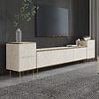 HABITAT ET JARDIN - Meuble TV en bois "Imaj" - 260 x 35 x 60 cm - TravertinOr - vignette