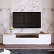 HABITAT ET JARDIN - Meuble TV en bois "FR7" - 180 x 44 x 44 cm - Pin atlantiqueBlanc - vignette