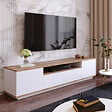 HABITAT ET JARDIN - Meuble TV en bois "FR7" - 180 x 44 x 44 cm - Pin atlantiqueBlanc - vignette