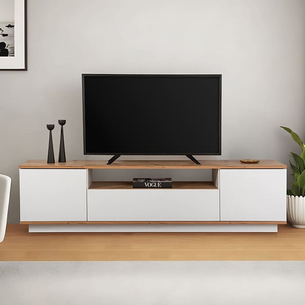HABITAT ET JARDIN - Meuble TV en bois "Veramont" - 180 x 44 x 44 cm - Marron - large