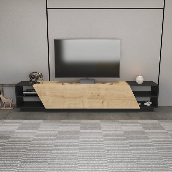 HABITAT ET JARDIN - Meuble TV en bois "Rhodes" - 240 x 37 x 47 cm - Beige - large
