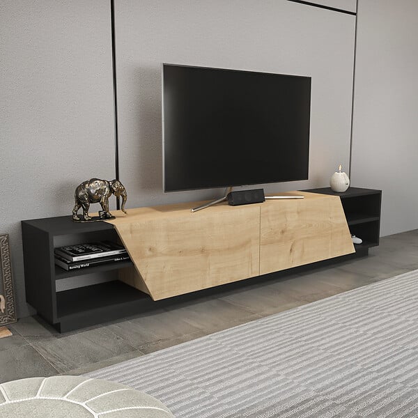HABITAT ET JARDIN - Meuble TV en bois "Rhodes" - 240 x 37 x 47 cm - Beige - large