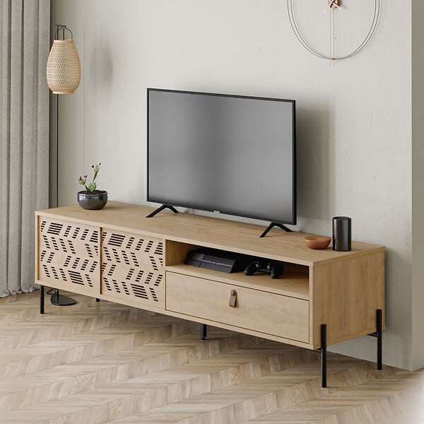 HABITAT ET JARDIN - Meuble TV en bois "Dionysos" - 170 x 45 x 48 cm - Beige - large