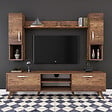 HABITAT ET JARDIN - Ensemble meuble TV en bois "Mezalun" - 180 x 35 x 48 cm - Marron - vignette