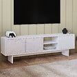 HABITAT ET JARDIN - Meuble TV en bois "Ravello" - 150 x 30 x 45 cm - Blanc - vignette