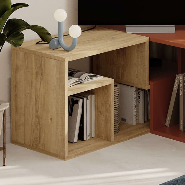 HABITAT ET JARDIN - Meuble TV modulable en bois "Glis" - 145 x 35 x 44 cm - Terracotta - large