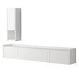 HABITAT ET JARDIN - Meuble TV avec étagère murale en bois "Sema" - 160 x 30 x 35 cm - Blanc - vignette
