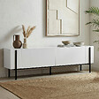 HABITAT ET JARDIN - Meuble TV en bois "Nexus" - 180 x 30 x 45 cm - Bois Noir / Noir - vignette