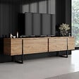 HABITAT ET JARDIN - Meuble TV en bois "Luxe" - 180 x 30 x 50 cm - Marron - vignette