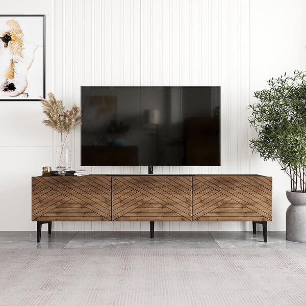 HABITAT ET JARDIN - Meuble TV en bois "Felix" - 160 x 31 x 44 cm - Marron - large