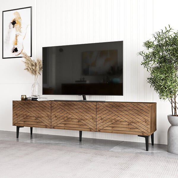 HABITAT ET JARDIN - Meuble TV en bois "Felix" - 160 x 31 x 44 cm - Marron - large
