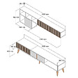 HABITAT ET JARDIN - Meuble TV en bois "Milan" - 180 x 35 x 40 cm - Noyer, Anthracite - vignette