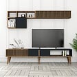 HABITAT ET JARDIN - Meuble TV en bois "Milan" - 180 x 35 x 40 cm - Noyer, Anthracite - vignette