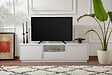 HABITAT ET JARDIN - Meuble TV en bois "Vanguard" - 160 x 29 x 42 cm - Blanc naturel - vignette