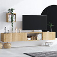 HABITAT ET JARDIN - Meuble TV avec étagère murale en bois "Avior" - 180 x 32 x 25 cm - Beige - vignette