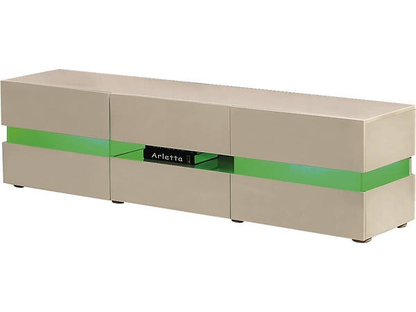 HABITAT ET JARDIN - Meuble TV LED "Vida' - 177 x 39 x 45 cm - Blanc laqué - large