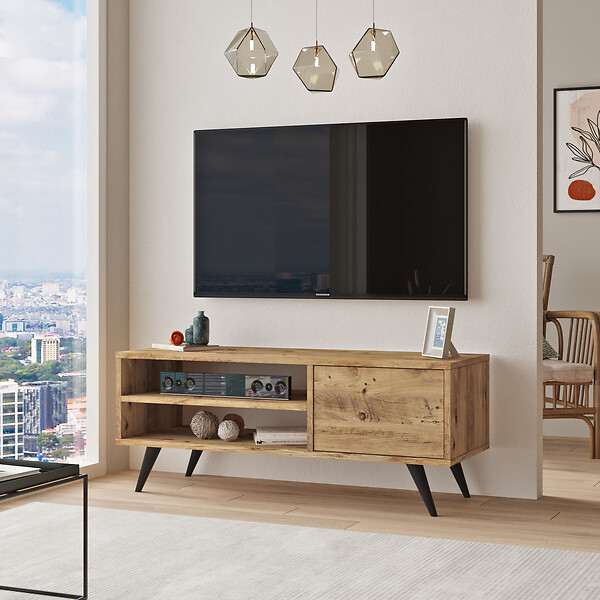 HABITAT ET JARDIN - Meuble TV en bois "Imo" - 110 x 40 x 44 cm - Marron - large