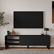 HABITAT ET JARDIN - Meuble TV en bois "River" - 150 x 31 x 48 cm - Gris anthracite - vignette