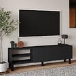HABITAT ET JARDIN - Meuble TV en bois "River" - 150 x 31 x 48 cm - Gris anthracite - vignette