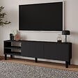 HABITAT ET JARDIN - Meuble TV en bois "River" - 150 x 31 x 48 cm - Gris anthracite - vignette