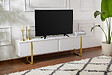 HABITAT ET JARDIN - Meuble TV en bois "Serenity" - 180 x 29 x 50 cm - Blanc - vignette