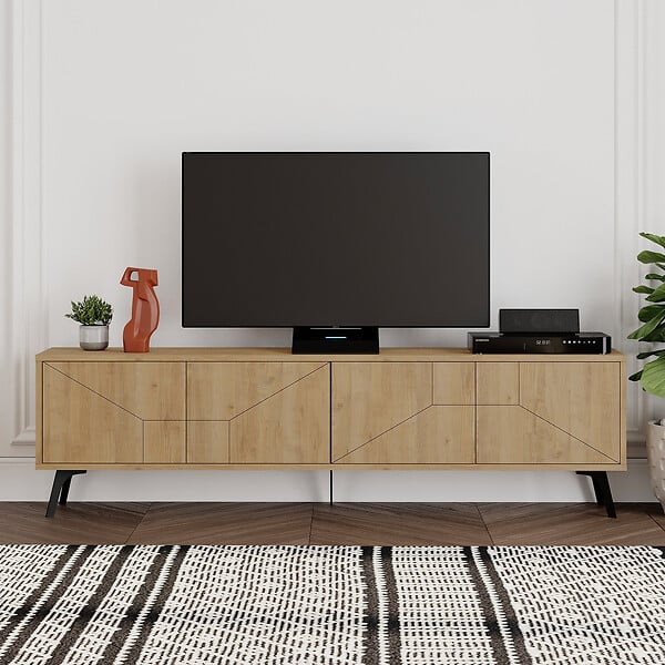 HABITAT ET JARDIN - Meuble TV en bois "Dune" - 180 x 29 x 50 cm - Beige - large